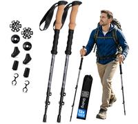 Shxing Bastoni da trekking telescopici in carbonio, set da 2 pezzi, 200 g per bastone, grigio