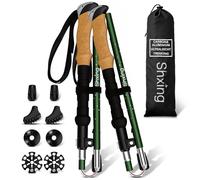 Shxing Set di 2 bastoncini da trekking pieghevoli, solo 35 cm, carbonio 3K e alluminio 7050, regolabili da 110 a 135 cm, manico in sughero con estensione EVA, con accessori, per escursioni, viaggi e