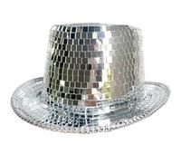 Shxupjn Cappello da lucido, cappello da discoteca, copricapo glitterato a specchio, unisex, per adulti, accessori alla moda per feste per uomini e donne, danza, discoteca, attività