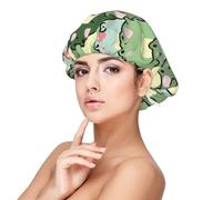 Shy Frog - Cuffia in raso di seta per donne che dormono, a doppio strato, regolabile, per capelli ricci