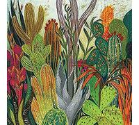 Shyama Ruffell "The Cactus - Stampa su Tela, Cotone, Multicolore, 1,8 x 40 x 40 cm