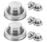 SHYCELOHES 8 coperchi per shaker in barattolo di vetro - Coperchi per contenitori di spezie in barattolo di vetro con bocca normale - per shaker in acciaio inossidabile con guarnizione Tappi di