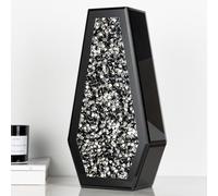 SHYFOY Vaso nero in vetro alto 36 cm, grande vaso con diamanti di cristallo, decorazione per centrotavola, moderno vaso decorativo per la casa, ingresso (nero)