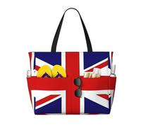 ShyHhts Borsa da viaggio da spiaggia di grande capacità, con bandiera del Regno Unito, la borsa da donna è impermeabile e resistente alla sabbia, adatta per viaggi, vacanze al mare, ecc.