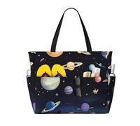 ShyHhts Saturn Jupiter Earth - Borsa da viaggio da spiaggia di grande capacità, la borsa da donna è impermeabile e resistente alla sabbia, adatta per viaggi, vacanze al mare, ecc.