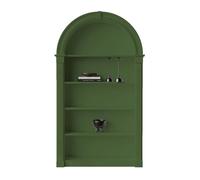 SHYJSGHZ Armadietto ad arco, libreria alta a 5 ripiani, con contenitore, moderna scaffalatura autoportante per casa, ufficio, soggiorno (verde)