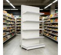 SHYJSGHZ Scaffale gondola, espositori metallici resistenti per negozi | Design modulare a 5 ripiani regolabili per supermercati, minimarket e negozi di alimentari(Sub,120 * 40 * 130cm)