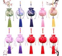 Shyllin 10 sacchetti per lavanda, tela e lino, per armadi, cassetti, auto, gioielli, spezie ed erbe