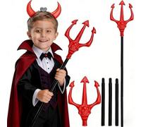 Shyllin 105 cm Tridente Diavolo, Oggetti di Scena di Halloween, Forchetta da Diavolo, Accessorio per Giunzione Testa di Fantasma per Halloween, Carnevale, Spettacoli Teatrali