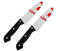 Shyllin 2 Pezzi Coltello Finto, 30 cm Coltello con Effetto Sangue, Coltelli Insanguinato Halloween, Coltellos Finto di Plastica, Arma Finta, Scream Coltelli, per Feste di Carnevale e Halloween
