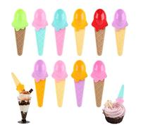 Shyllin 20 Paletta per Gelato Riutilizzabili, Cucchiaio Gelato, Porzionatore per Gelato, 10 Colori - Cucchiaini Corto Plastica Riutilizzabili - Adatta per Mangiare Gelato, Torta, Gelatina