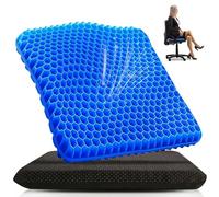 Shyllin Cuscino per Sedia in Gel Rinfrescante, Cuscino Antidecubito,Ispessito e Ingrandito, Sollievo dalla Pressione per Schiena, Fianchi, Sciatica,Per Auto,Ufficio,Casa,Sedia a Rotelle (Blu)