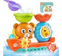 Shyllin Giochi Bagnetto Neonato - Orso e Ape in Barca con Ventosa, Regalo di Compleanno per Ragazzi e Ragazze (Orso)