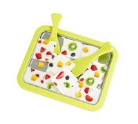 Shyllin Macchina per il Gelato, Rolled Ice Cream Maker, Piastra gelato roll, piatto freddo istantaneo con 2 raschietti, ideale per gelato morbido, gelato, frutta, frullati, frullato (Green, 1)