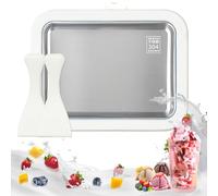Shyllin Macchina per il Gelato, Rolled Ice Cream Maker, Piastra gelato roll, piatto freddo istantaneo con 2 raschietti, ideale per gelato morbido, gelato, frutta, frullati, frullato (White, 1)