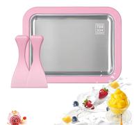 Shyllin Macchina per il Gelato, Rolled Ice Cream Maker, Piastra gelato roll, piatto freddo istantaneo con 2 raschietti, ideale per gelato morbido, gelato, frutta, frullati, frullato (Pink, 1)