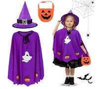 Shyllin Mantelli da Mago con Cappello e Maschera per gli Occhi,Costume di Halloween con Cappello per Cosplay,Costume da Mago,per Halloween,Carnevale,Feste a Tema