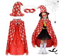 Shyllin Mantelli da Mago con Cappello e Maschera per gli Occhi,Costume di Halloween con Cappello per Cosplay,Costume da Mago,per Halloween,Carnevale,Feste a Tema