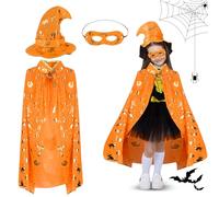 Shyllin Mantelli da Mago con Cappello e Maschera per gli Occhi,Costume di Halloween con Cappello per Cosplay,Costume da Mago,per Halloween,Carnevale,Feste a Tema