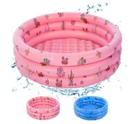 Shyllin Piscina Gonfiabile Bambini 90x80x30cm,Piscina Anulare per Bambini,Mini piscina gonfiabile con Fondo Morbido per Bambini,materiale spesso in PVC (Rosa scuro L)