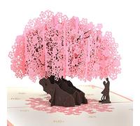 shynek Biglietto d'amore fatto a mano per lei, romantico anniversario pop up Cherry Blossom 3D, biglietto di fidanzamento di Natale, San Valentino, regalo per moglie, fidanzata con busta e nota vuota
