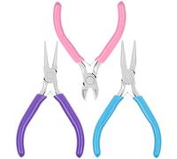 Shynek Pinze per gioielli, 3 pezzi con pinze per il naso e la catena, pinze per il naso rotondo e tagliafili per la riparazione di gioielli, impacchi per cavi, artigianato