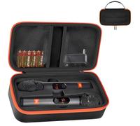 SHYSBV Custodia per microfono Bluetooth, compatibile con Wireless Two & PartyBox, serie JBL - Trasporto per 2 microfoni, ricevitori, adattatori e accessori (nero)