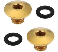 SHYSBV Set di 2 viti di sfiato per bicicletta con O-ring M5 x 10 mm - TC4 titanio tappo dell'olio per Shimano XT, SLX, Zee, Deore, freni LX (oro)