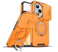 SHYXGLON Custodia per Honor 400 5G / Honor 400 Pro 5G con Fotocamera Scorrevole, Proteggi Supporto di Anello Rotante Ibrida Robusta Armatura Militare Antiurto Cover (Arancione, Honor 400 Pro)