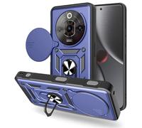 SHYXGLON Custodia per ZTE Nubia Focus 5G con copertura per fotocamera scorrevole, protezione per fotocamera, magnetica, ibrida, robusta, con cavalletto, armatura militare, antiurto, per ZTE Blade A75