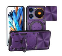 SHYXGLON Custodia per ZTE Nubia Music con custodia per fotocamera scorrevole, protezione per fotocamera, magnetica, ibrida, robusta, con cavalletto, armatura militare, antiurto, per ZTE Nubia Music