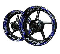 SHYYBD Adesivi Ruota Adesivi per Cerchi Moto Decalcomanie per Cerchi Pneumatici per Y&amaha MT07 MT 07 MT-07 Nastro Riflettente A Strisce Decorazione Modificata Adesivi Ruote per Cerchioni(Colore 1)