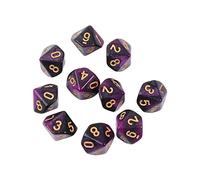 SHYYOULQE 10 dadi poliedrici a 10 facce D10 dadi per giochi di ruolo da tavolo puntelli per giochi da tavolo forniture per giochi a doppio colore fantasy set di dadi