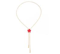 SHYYOULQE Delicati gioielli in lega con gocce floreali per collane, Red