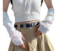SHYYOULQE Dolce Balletto Fresco Braccio Più Caldo Bowknot Disegni 2000s Maniche Del Braccio Per Adulti Adolescenti Mezza Finger Guanti Per Vari Outfit Primavera Guanti, B, Taglia unica