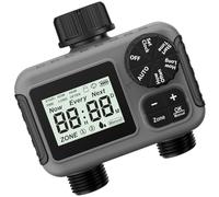 SHYYOULQE Irrigatore per acqua con timer per uso esterno, 2 zone, irrigazione automatica per presa di gadget anche per piante