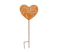 SHYYOULQE Placche commemorative intagliate a forma di cuore in pietra tombale segno di ferro arte per esterni cortile prati decorazione da giardino ornamenti da giardino in ferro