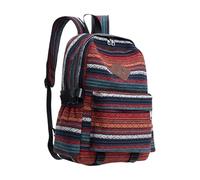 SHYYOULQE Zaino alla moda e funzionale in stile etnico borsa per libri per adulti ideale per spostamenti quotidiani e zaino scolastico avventura, Rosso