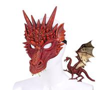 SHZMJL Maschera a forma di teschio con mascella mobile, maschera 3D, per feste e cosplay, spaventose maschere per il viso di animali, Halloween, feste, costume cosplay (drago 3D)