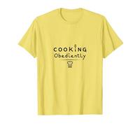 Sì Chef Cucinare Obbedientemente Cucina Umorismo Divertimento Culinario Maglietta, Uomo, Limone, XL