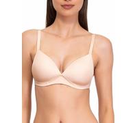 SÌèLEI, Reggiseno con Coppe Imbottite, Realizzato in Morbida Microfibra, con Finiture Invisibili e Senza Ferretto, Designed in Italy, Color Cipria, Taglia 3B