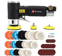 SI FANG Kit di mini levigatrice orbitale ad aria casuale, 48 pezzi, lucidatrice ad alta velocità da 2,5 cm, 5,1 cm, 7,6 cm, per lavori di carrozzeria, include spugna per lucidatura e tamponi di lana