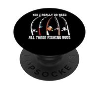 Sì, ho davvero bisogno di tutte queste canne da pesca Pescatore PopSockets PopGrip Adesivo