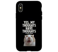 Sì, i miei pensieri hanno pensieri ADHD Funny Silly Meme Cat Custodia per iPhone X/XS