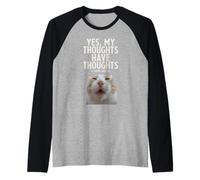 Sì, i Miei pensieri Hanno pensieri ADHD Funny Silly Meme Cat Maglia con Maniche Raglan