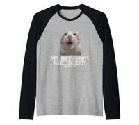 Sì, i Miei pensieri Hanno pensieri ADHD Funny Silly Meme Cat Maglia con Maniche Raglan