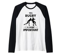 Sì, il rugby è più importante Divertente Rugby Sport Maglia con Maniche Raglan