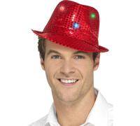 Si Illumina Trilby Cappello Showtime Musical LED Lustrini Cappelli Donna Uomo