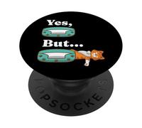 Sì, ma il gatto addormentato Meme Comportamento Umorismo PopSockets PopGrip Adesivo