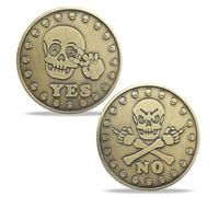 Sì No Challenge Coin Happy and Serious Skull Decision Maker Coin
